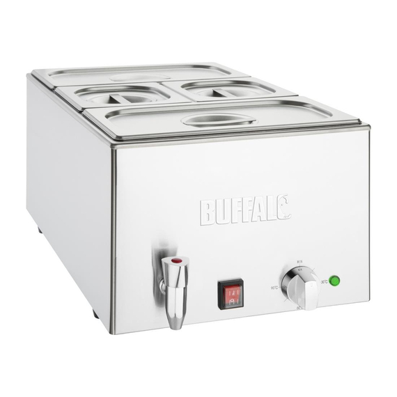 Buffalo Bain Marie mit Ablasshahn und Schalen