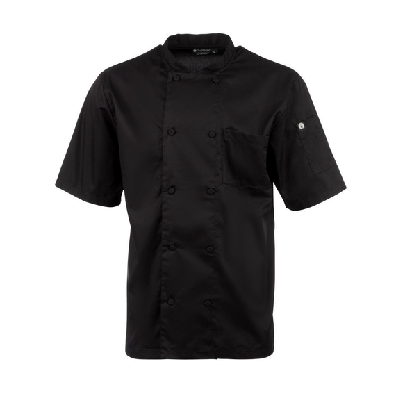 Chefs Works Montreal Cool Vent Unisex Kurzarm-Kochjacke Schwarz L