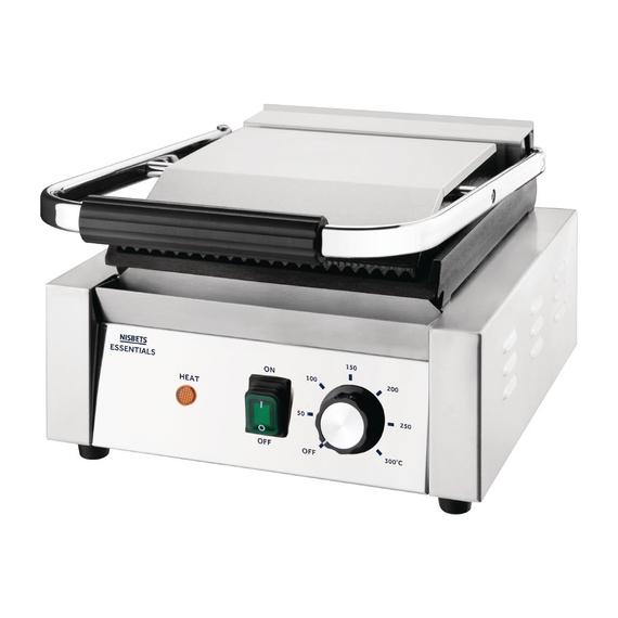 Nisbets Essentials Kontaktgrill gerillte obere Platte