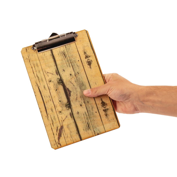 Olympia Speisekarte Klemmbrett Holzoptik A4