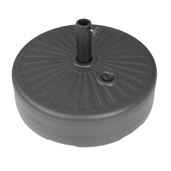 Bolero Sonnenschirmständer aus schwarzem Kunststoff, 40 l