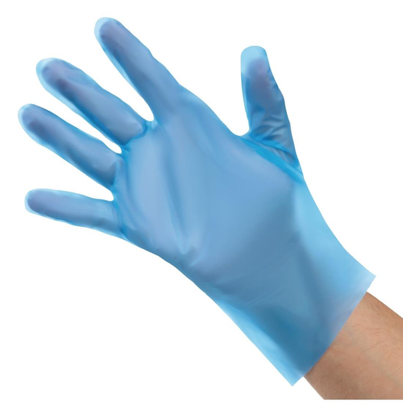 Nisbets Essentials Puderfreie TPE-Handschuhe Blau L (200 Stück)