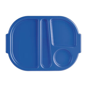 Olympia Kristallon Kleines Menü Tablett aus Polycarbonat für Lebensmittel Blau 322mm (10 Stück)