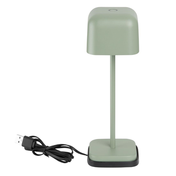 Olympia Lucca Tischlampe Quadratkuppel Salbei 200mm