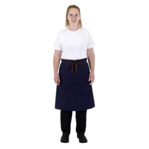 Southside Baumwoll-Canvas-Bistro-Schürze Marineblau