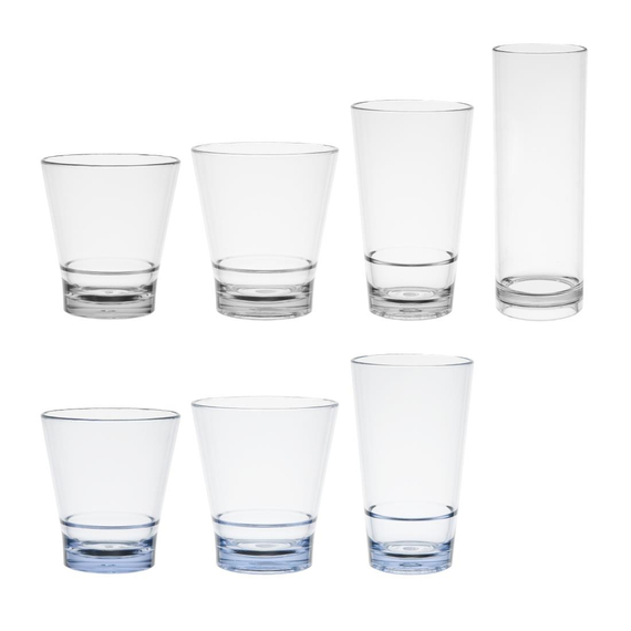 Olympia Kristallon Polycarbonat Hi Ball Gläser Transparent 360ml (6 Stück)