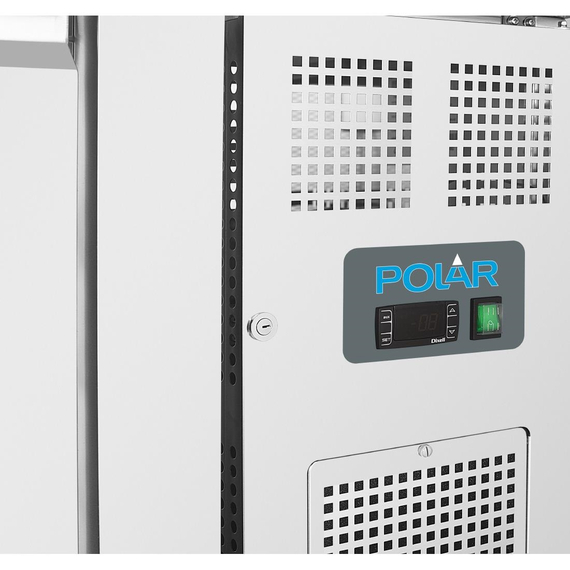 Polar Serie U 2-türiger Edelstahlgefrierschrank mit Spritzschutz 282Ltr