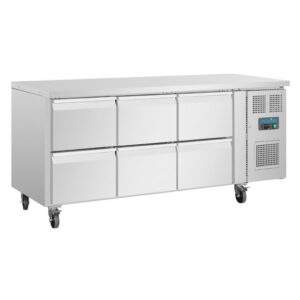 Polar Serie U GN-Kühltisch mit 6 Schubladen 465L