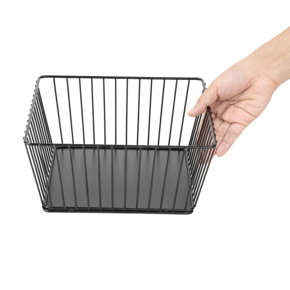 Olympia Draht-Präsentationstablett für Speisen, quadratisch, schwarz, 230 x 230 x 100 mm
