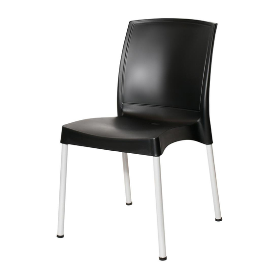 Bolero Elements Polypropylen Einfache Seitenstühle Schwarz (4 Stück)