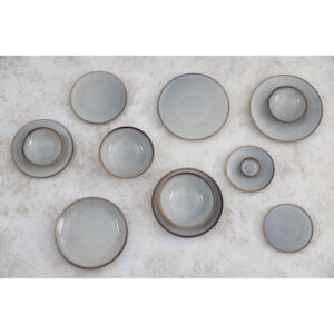Olympia Drift Grau Schlichte Dipschalen 78mm (8 Stück)