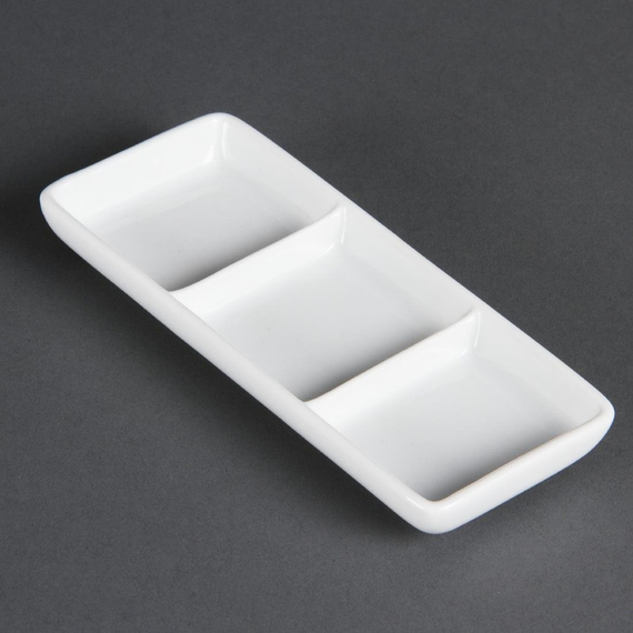 Olympia Whiteware dreifache Präsentierschalen (12 Stück)