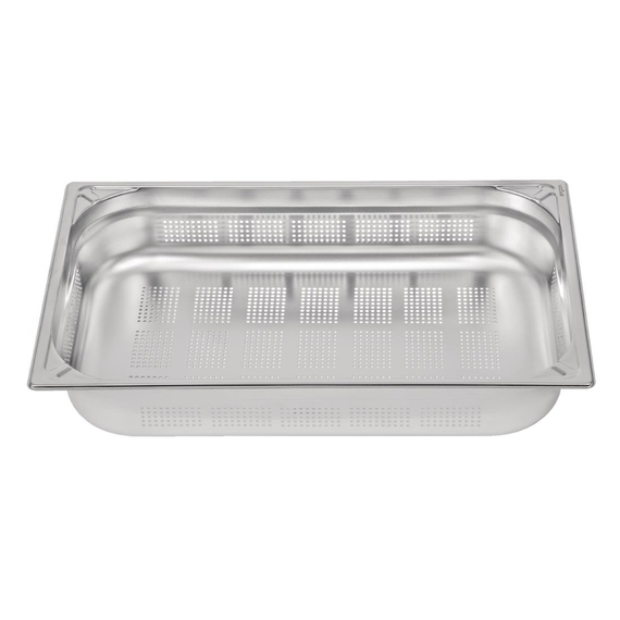 Vogue Strapazierfähiger, gelochter GN-Behälter 1/1 Edelstahl 100mm
