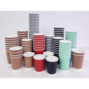 Fiesta Recyclable Heißgetränkebecher aus Wellpappe dunkelgrau 225ml (25 Stück)