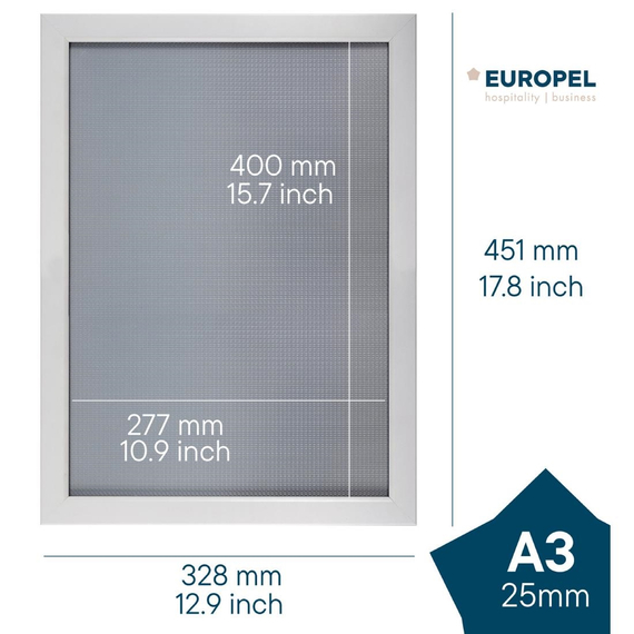 Europel Klapprahmen A3 25mm matt weiß