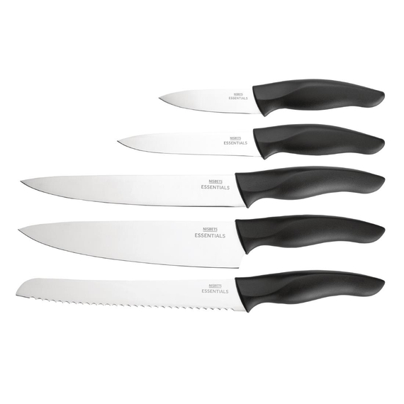 Nisbets Essentials Messerblock mit 5-teiligem Messerset