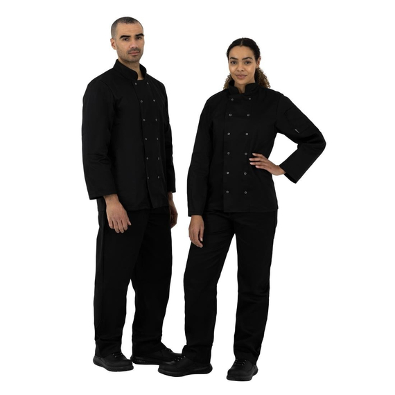 Whites Vegas Kochjacke lange Ärmel schwarz XXL