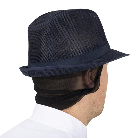Trilby Hut mit Haarnetz dunkelblau Größe S
