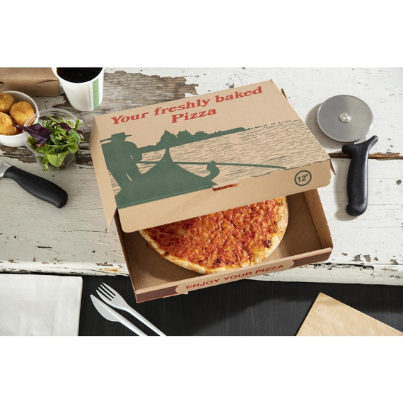 Kompostierbare Pizzakartons mit Gondola Design 30cm (100 Stück)