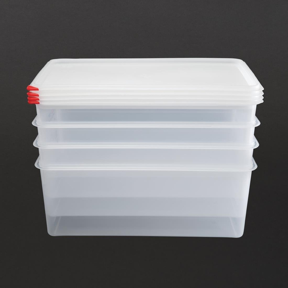 Araven Polypropylen 1/1 Gastronorm Lebensmittel-Aufbewahrungsbox 28Ltr (4 Stück)