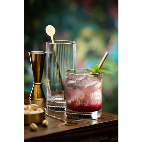Utopia Hayworth Double Old Fashioned Goldrand Gläser 325ml (6 Stück)