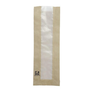 Fiesta Kompostierbare Baguette-Tüte mit Pergamentfenster 300x100x60mm (1000 Stück)