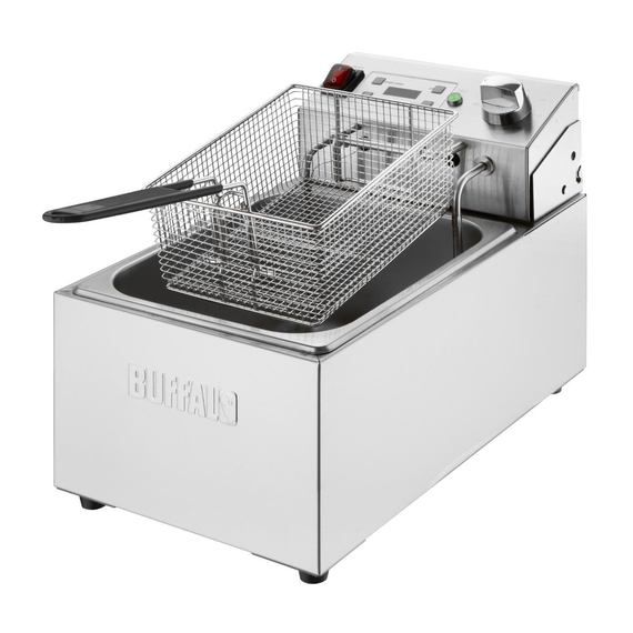 Buffalo Einzel-Elektrofritteuse mit Timer 5Ltr