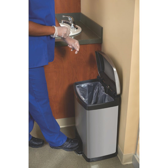 Rubbermaid Slim Jim Front Step Pedaleimer Edelstahl 50L