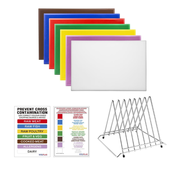 Hygiplas extra dickes Schneidebretter Set inklusive Ständer und Poster