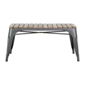 Bolero Bistro Indoor Bank Mit Lattenplatte Aus Mangoholz & Gunmetal Rahmen 850mm (2 Stück)