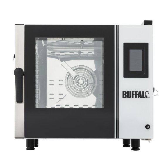 Buffalo freistehender Smart-Touchscreen-Kompakt-Kombiofen 6 Stück GN 1/1 mit Installationskit