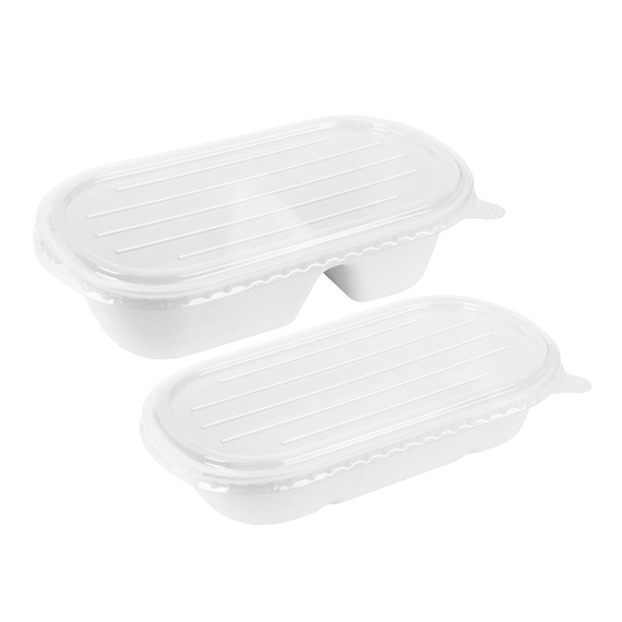 Fiesta Kompostierbare Bagasse Ovale Behälter 850ml (100 Stück)