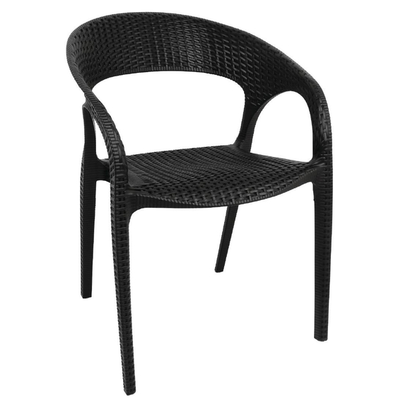 Bolero Rattanstühle mit Armlehne schwarz (4 Stück)