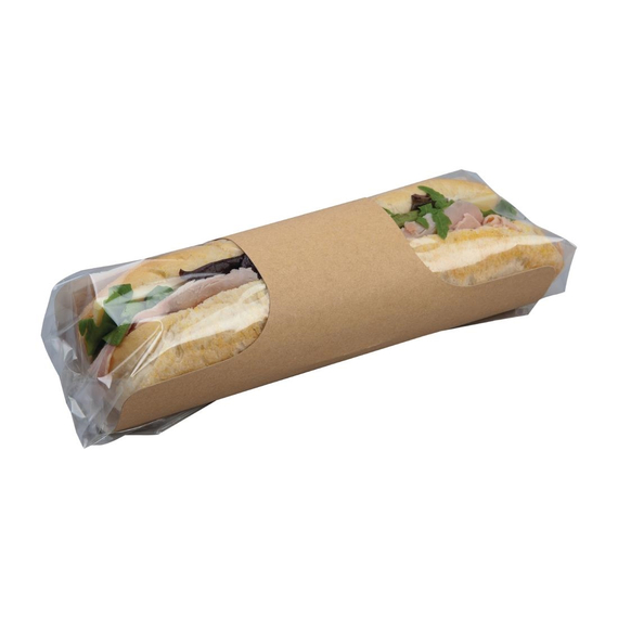 Colpac Recycelbare Baguette-Verpackungen aus Packpapier und Kunststoff (500 Stück)
