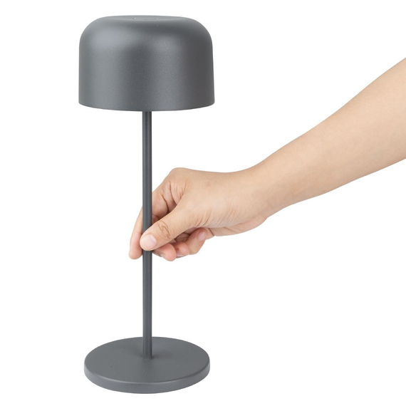 Olympia Siena Tischlampe Runder Dom Grau 300mm