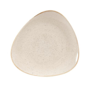 Churchill Stonecast Dreieckige Teller, Muskatcreme, 265 mm (12 Stück)