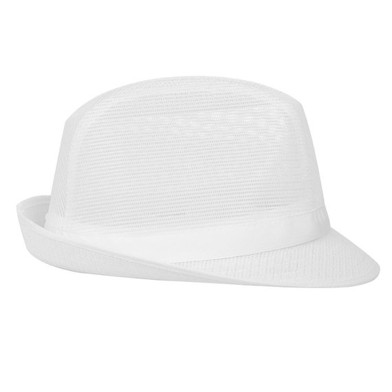 Trilby Hut mit Haarnetz weiß Größe M