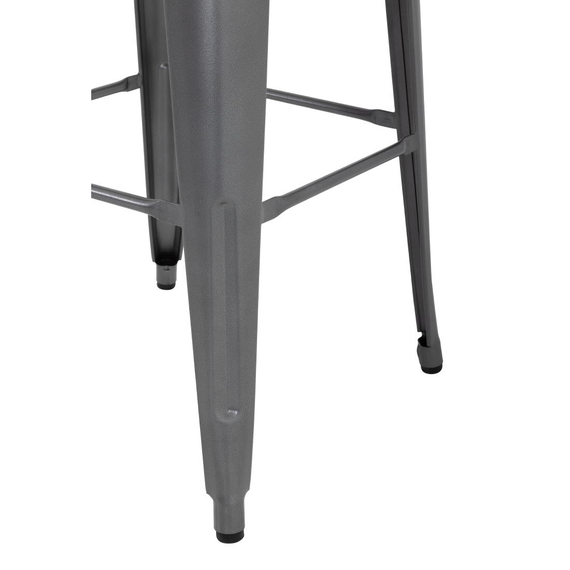 Bolero Bistro Stahlhocker Gun Metal Grey (4 Stück)
