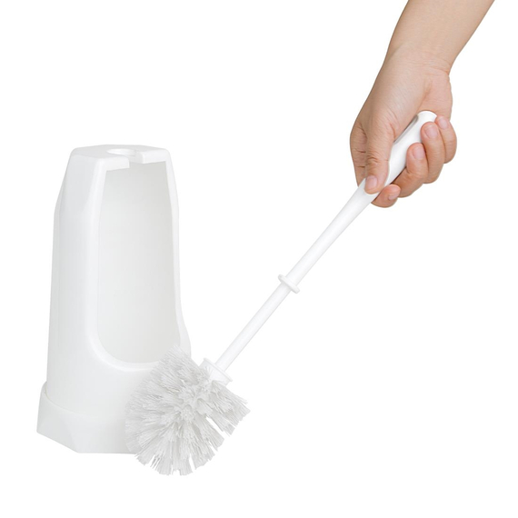 Jantex Runde Toilettenbürste & Halter - Weiß