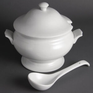 Olympia Whiteware Suppenterrine und Kelle 2,5L