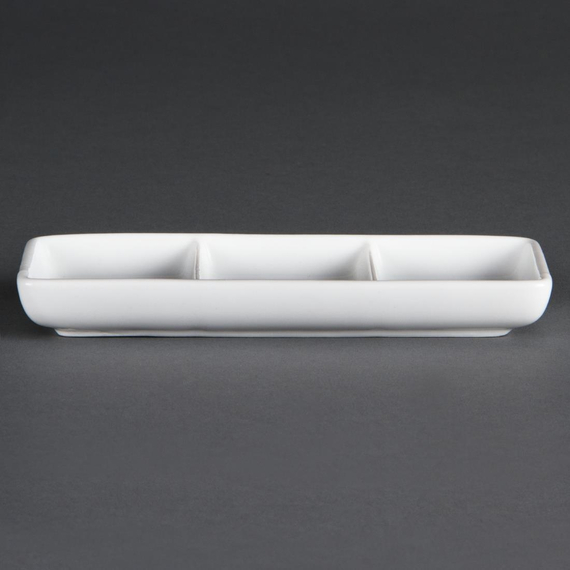 Olympia Whiteware dreifache Präsentierschalen (12 Stück)