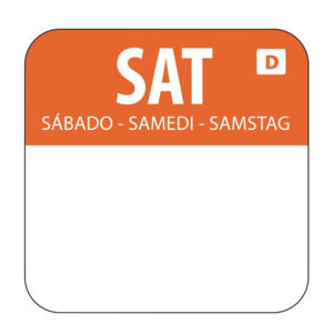 Hygiplas Selbstauflösende Lebensmittelrotationsetiketten Samstag (1000 Stück)