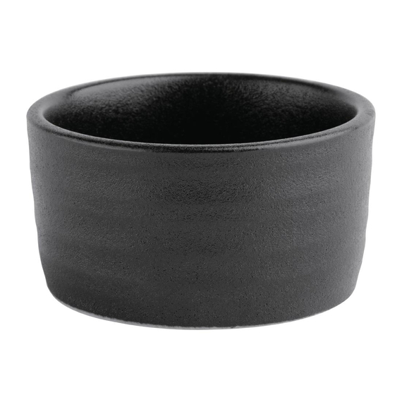 Olympia Cavolo Strukturierte schwarze Dip-Schale - 67mm (12 Stück)