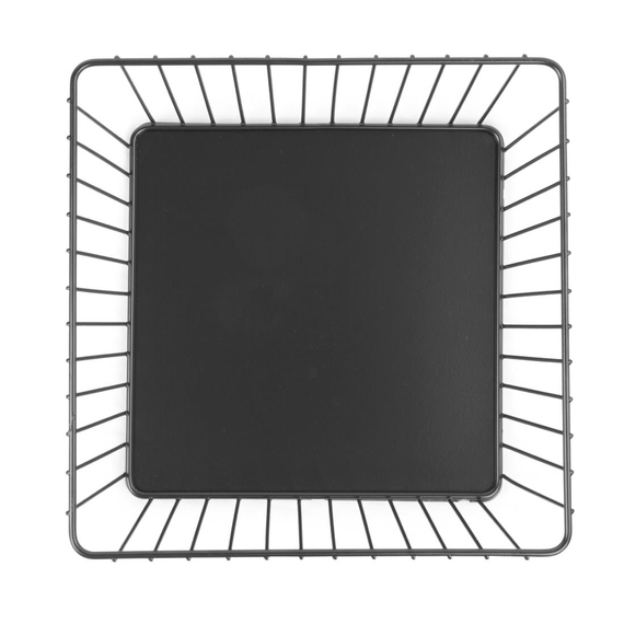 Olympia Draht-Präsentationstablett für Speisen, quadratisch, schwarz, 230 x 230 x 100 mm