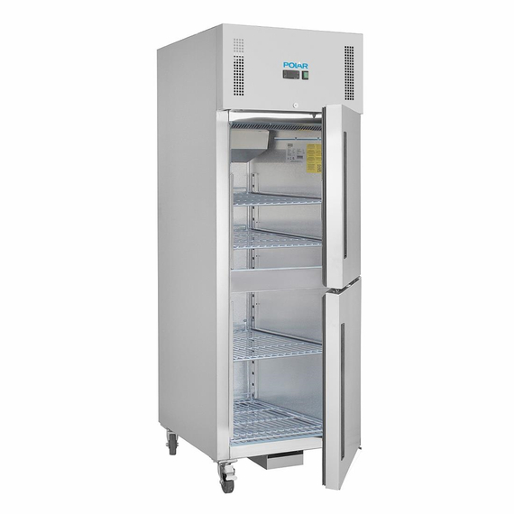 Polar Serie G Kühlschrank Edelstahl mit geteilter Tür 600L