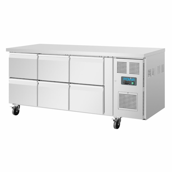 Polar Serie U GN-Kühltisch mit 6 Schubladen 465L
