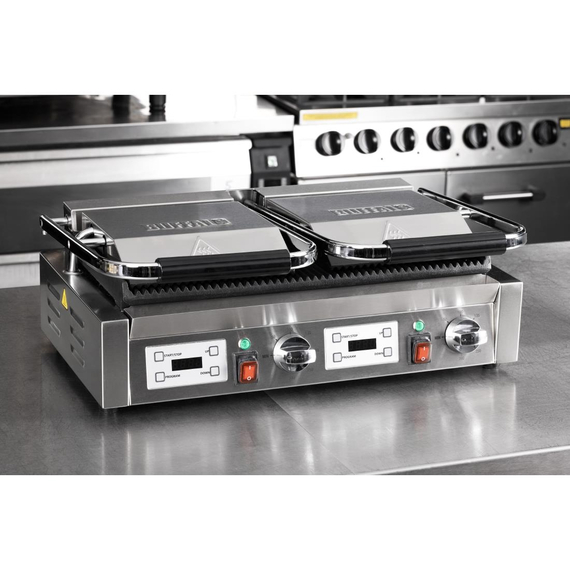 Buffalo Doppelkontaktgrill Gerippte Platten