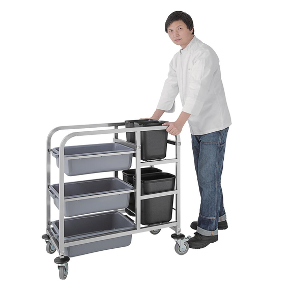 Vogue Abräumwagen aus Edelstahl 90x82x44cm