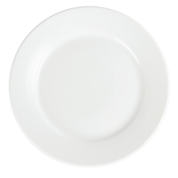 Olympia Whiteware Teller mit breitem Rand 25cm (12 Stück)