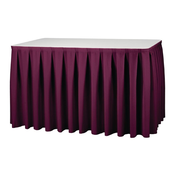 Skirting mit Kellerfalten bordeauxrot